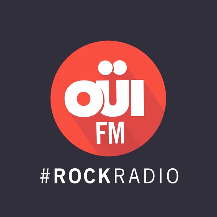Logotype OÜI FM #rockradio en rouge, spot TV réalisé par Sonacom