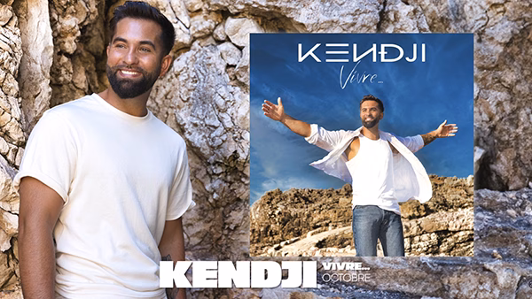 Kendji Girac et la pochette de son album Vivre, film récapitulatif Universal Music France par Sonacom