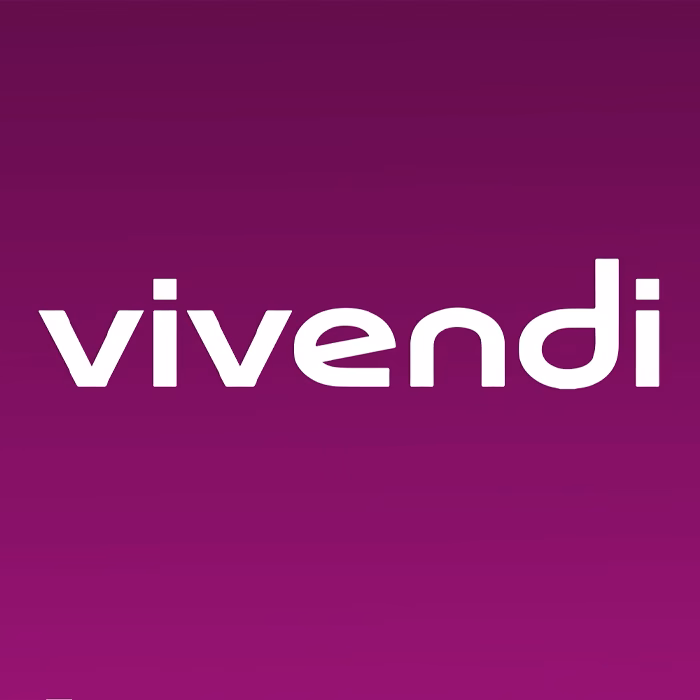 Logotype Vivendi en blanc sur fond magenta, film en motion design réalisé par Sonacom